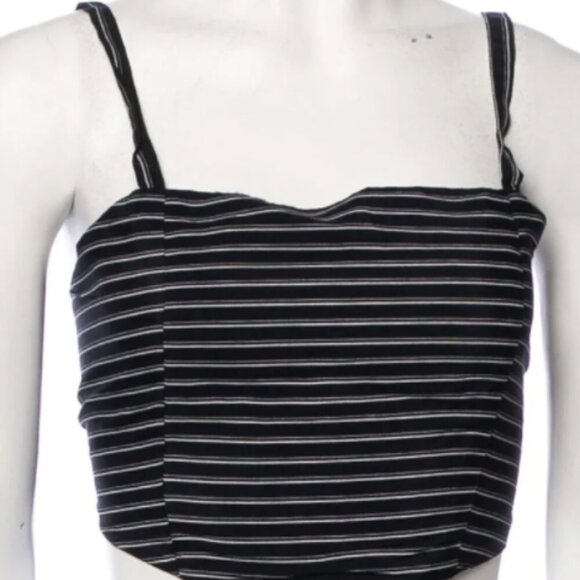 Faithfull The Brand Square Neckline Crop Top in San Cristobal Stripe - Picture 1 of 5